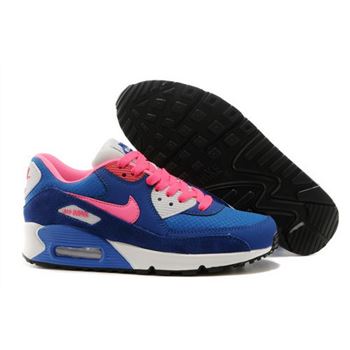 Nike Air Max 90 Womens Shoes 2015 New Releases Deep Blue Pink New Zealand